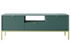 TV-Lowboard mit Schublade und Türen Amber Grün, Gold Frame