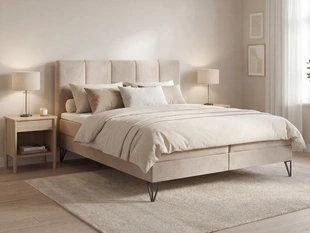 Boxspringbett mit Bettkasten 160x200 Vendi Beige