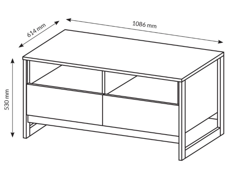 Couchtisch mit Schubladen Denis Dunkelbraun