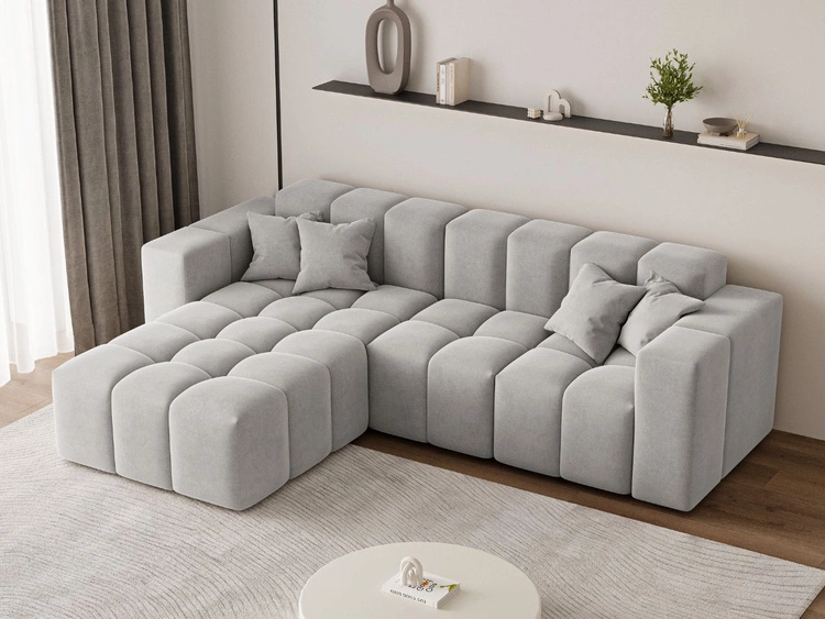 Ecksofa L-Form Links Moderne Ecksofa Loopo Grau