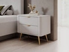 Nachttisch mit zwei Schubladen Latina Weiß