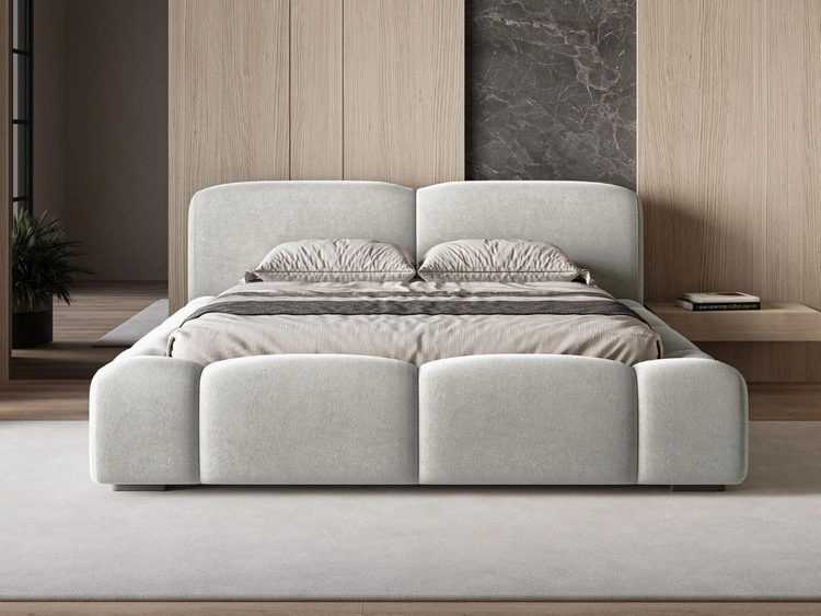 Polsterbett mit Bettkasten und Lattenrost 180x200 Aubi Grau