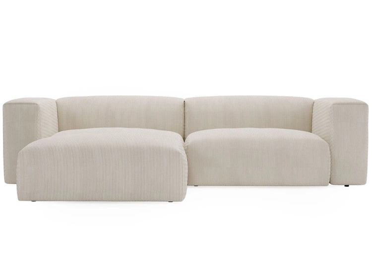 Ecksofa L-Form Links Moderne Cord Ecksofa Landi Beige