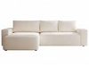 Ecksofa L-Form Links mit Schlaffunktion und Bettkasten Tazones Creme