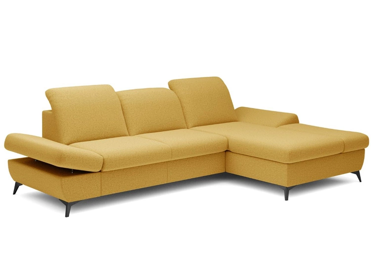 Ecksofa L-Form Rechts mit Schlaffunktion und Bettkasten Hannover Gelb