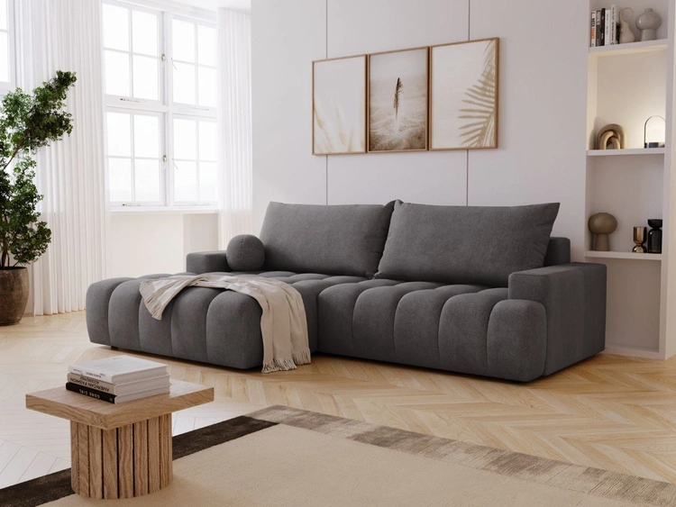 Ecksofa L-Form mit Schlaffunktion und Bettkasten Havi Links Graphit