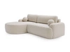Ecksofa L-Form Links mit Schlaffunktion und Bettkasten Aurio Creme