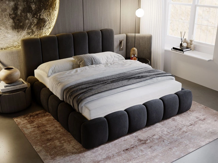 Polsterbett mit Bettkasten und Lattenrost 180x200 Cloud Anthrazit