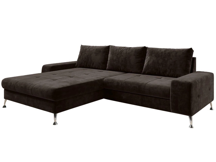 Ecksofa L-Form Links mit Schlaffunktion und Bettkasten Tonny Braun