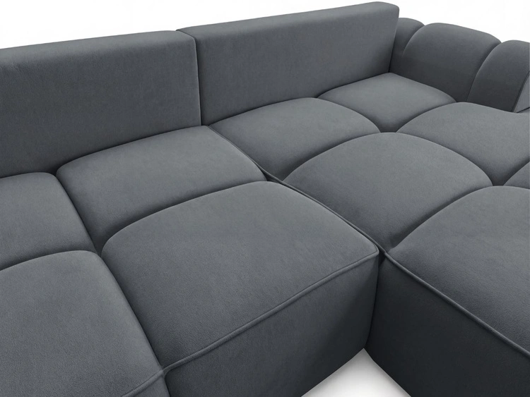 Ecksofa L-Form Rechts mit Schlaffunktion und Bettkasten Bonno Dunkelgrau
