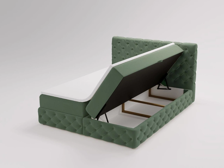 Boxspringbett mit Bettkasten 140x200 Canolo Grün