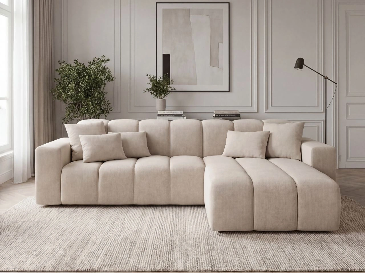 Ecksofa L-Form Rechts Nork Beige