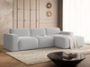 Ecksofa L-Form Rechts Lavia Bouclé-Stoff Grau