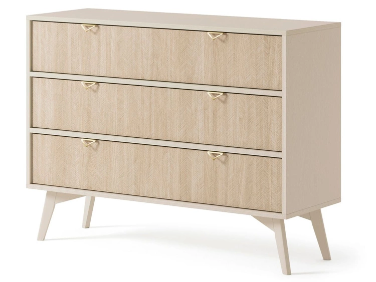Kommode mit drei Schubladen Modena Beige