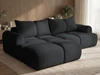 Ecksofa L-Form Links mit Schlaffunktion und Bettkasten Bonno Schwarz