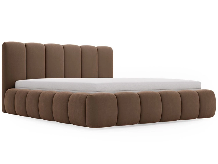 Polsterbett Ohne Bettkasten mit Lattenrost 160x200 Cloud Braun