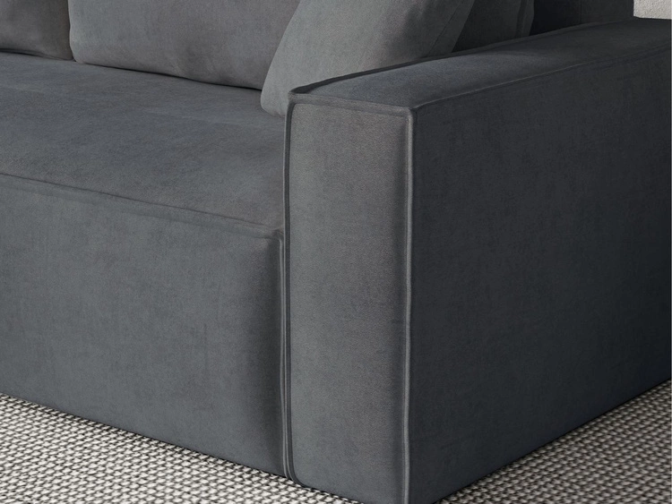 Schlafsofa mit Bettfunktion und Bettkasten Sivra Grau