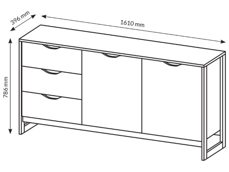 Kommode mit Türen und Schubladen Denis Dunkelbraun