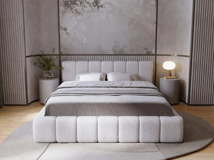 Polsterbett mit Bettkasten und Lattenrost 180x200 Orio Grau