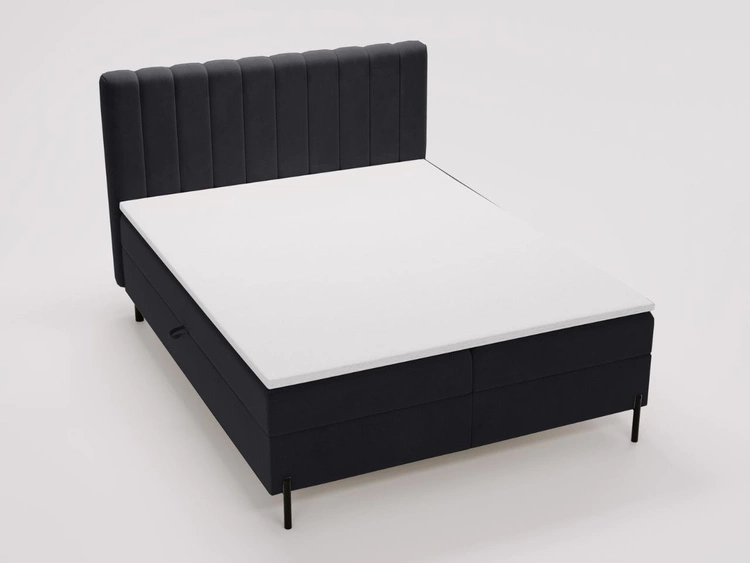 Boxspringbett mit Bettkasten 140x200 Primavera Schwarz