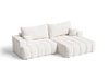 Ecksofa L-Form Rechts mit Schlaffunktion und Bettkasten Caleo Creme