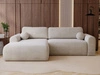 Ecksofa L-Form mit Schlaffunktion und Bettkasten Savana Links Hellbeige