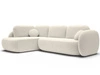 Ecksofa mit Schlaffunktion und Bettkasten Links Carino Creme