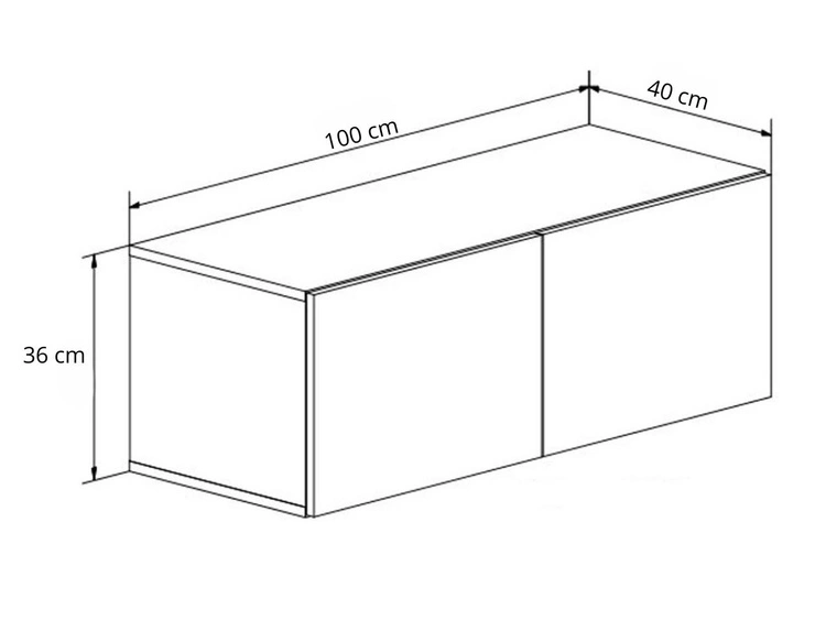 TV-Lowboard mit Türen 100 cm Nodoo Beton
