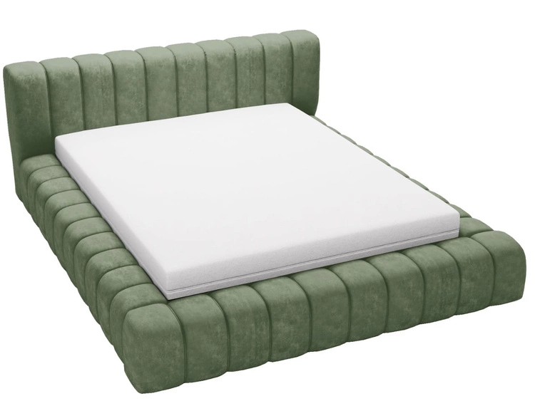 Polsterbett mit Bettkasten und Lattenrost 140x200 Italia Grün
