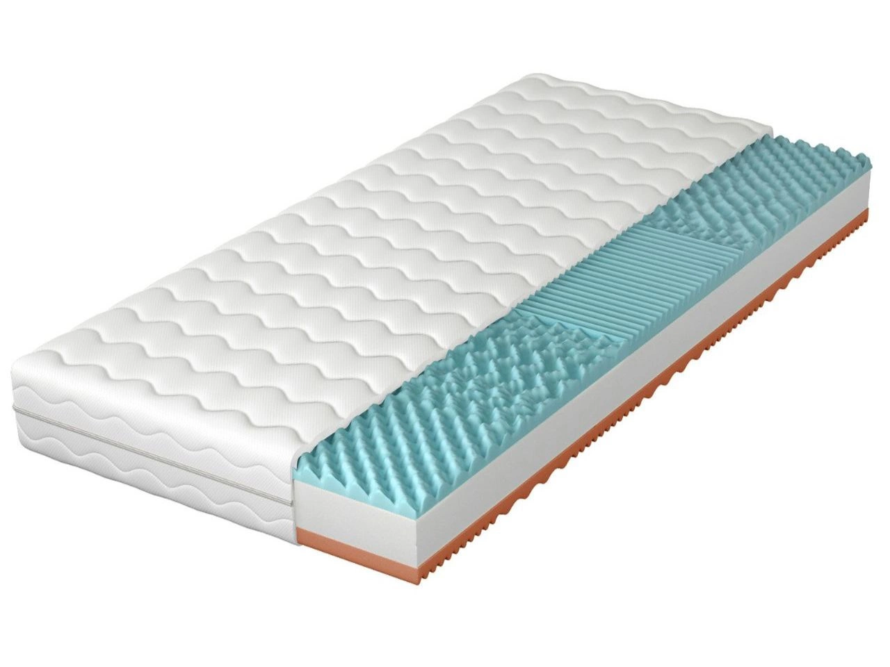 Schaumstoffmatratze mit 7 Härtezonen und profiliertem Schaumstoff Rovii 140x200