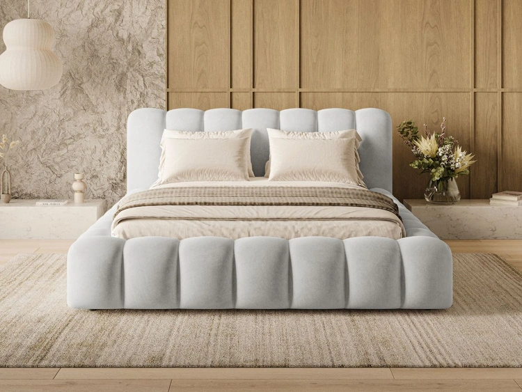 Polsterbett mit Bettkasten und Lattenrost 160x200 Averia Grau