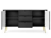 Kommode mit Türen und Schubladen Viva Schwarz auf Goldenen Beinen
