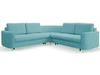 Ecksofa L-Form Links mit Schlaffunktion und Bettkasten Limon Blau