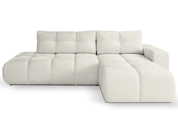 Ecksofa L-Form Rechts mit Schlaffunktion und Bettkasten Sile L Beige