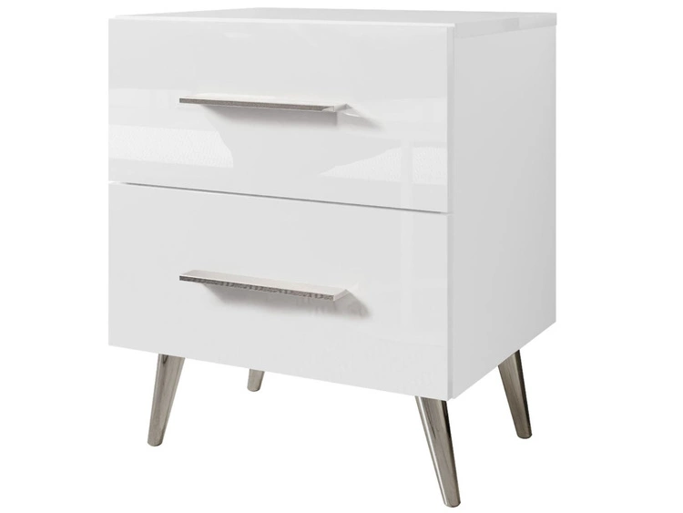 Nachttisch mit Schubladen auf Silbernen Metallbeinen Noaé Lux