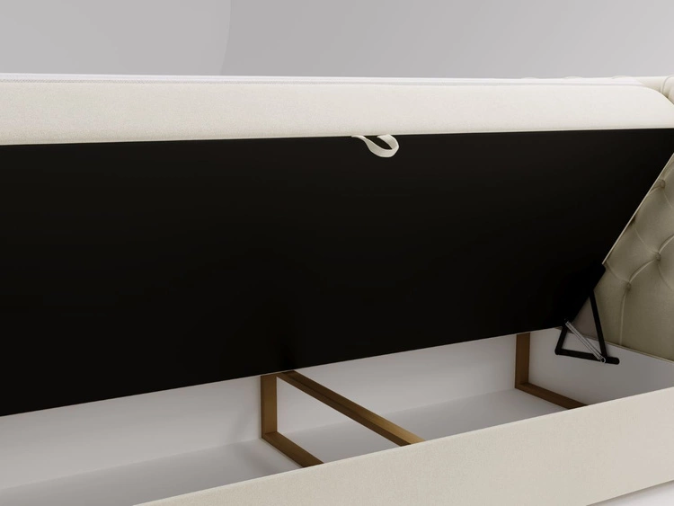 Boxspringbett mit Bettkasten 160x200 Montego Creme