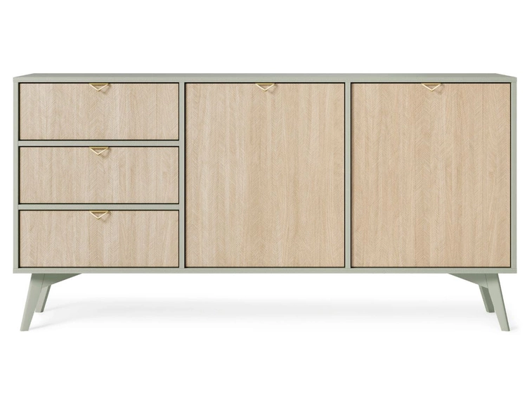 Kommode mit Türen und Schubladen Modena Grün