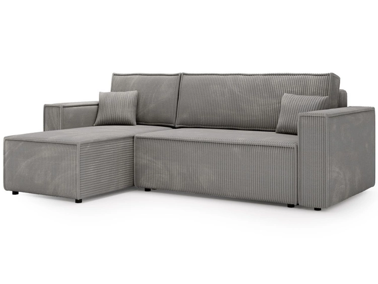 Modernes Ecksofa mit Schlaffunktion und Stauraum Prato L Grau