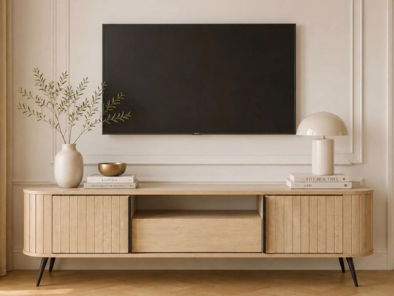 TV-Lowboard mit Schiebetüren Passione in Eiche Cremona (18652)