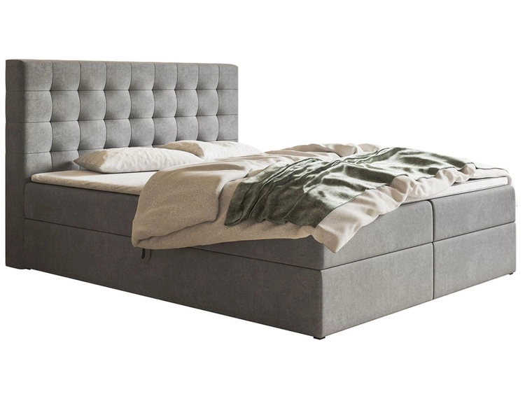 Boxspringbett mit Bettkasten 180x200 Denza Grau