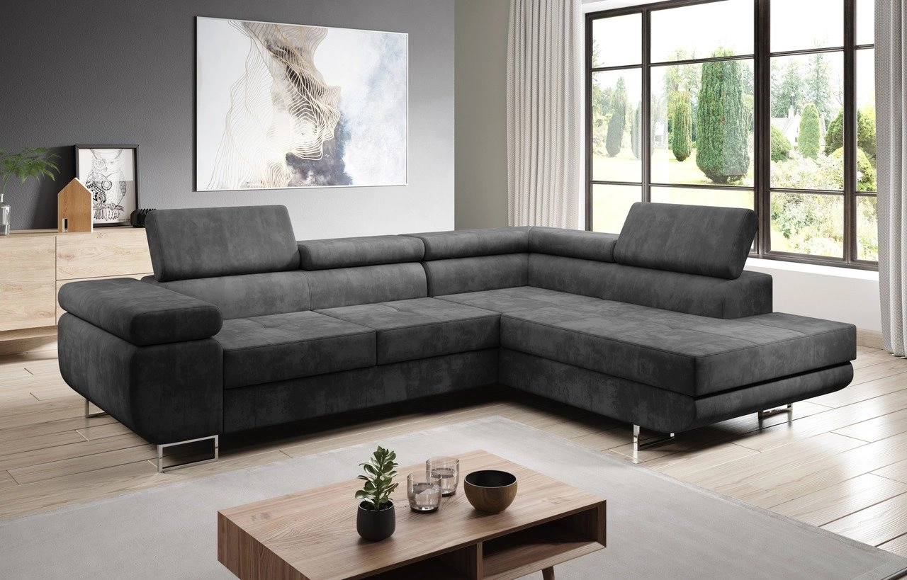 Ecksofa L-Form rechts Solam L - Dunkelgrau