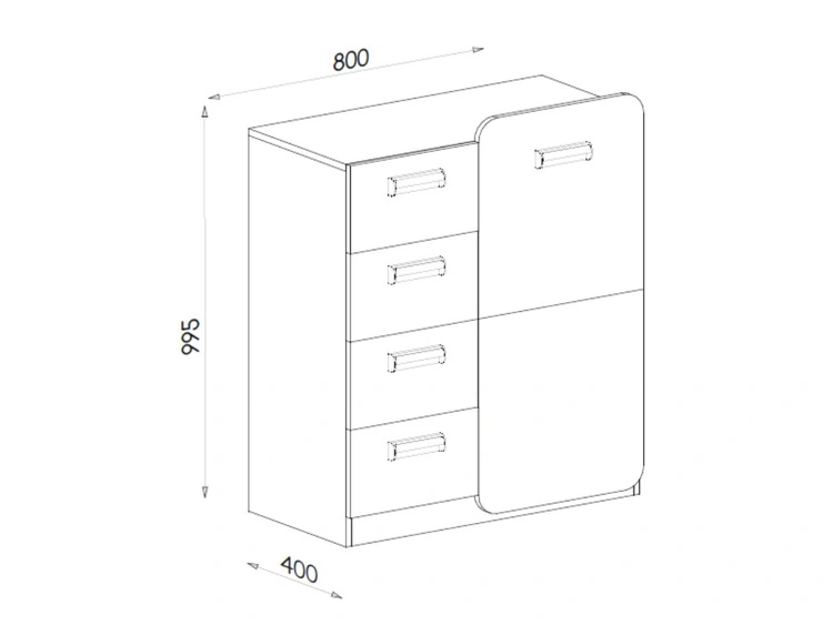 Ein Möbel-Set für ein Jugendzimmer Lindo Weiß, Nash Eiche