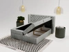Boxspringbett mit Bettkasten 180x200 Lion Grau