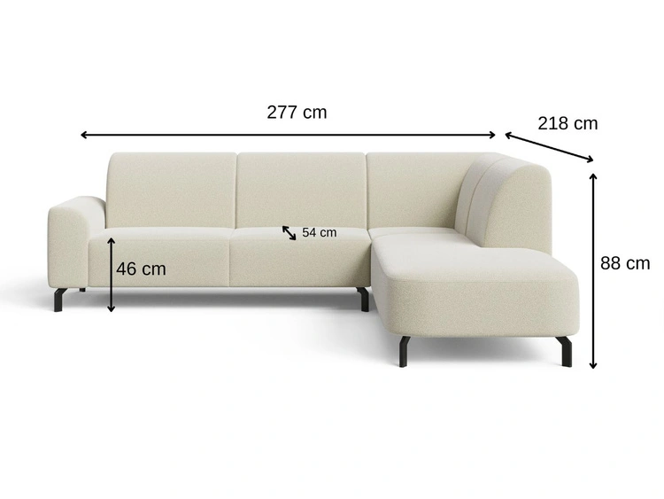 Ecksofa L-Form Links Regento Bouclé-Stoff Hellbeige
