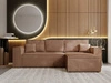 Ecksofa L-Form mit Schlaffunktion und Bettkasten Prato XL Braun 
