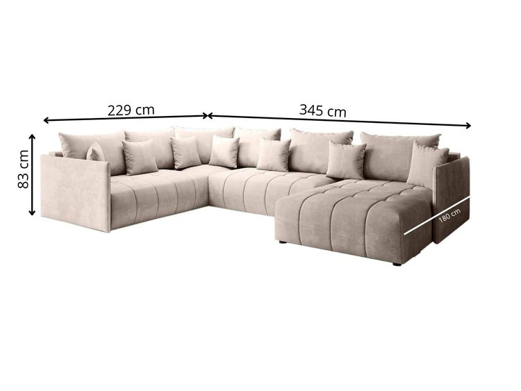 Wohnlandschaft mit Schlaffunktion und Bettkasten Ardi Bis Violett