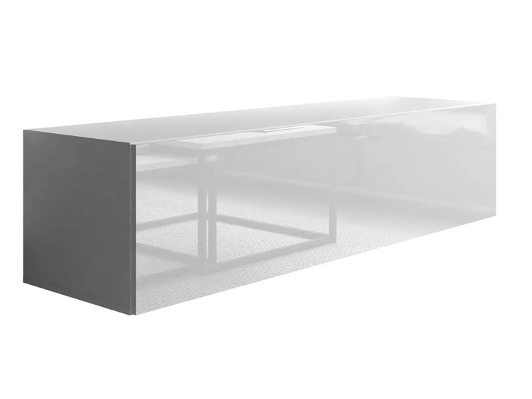 TV-Lowboard mit Türen und LED-Beleuchtung 150 cm Nodoo Weiß Hochglanz