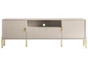 TV-Lowboard breit zweitürig mit Schublade und goldenen Metallfüßen Orlean Kaschmir Matt