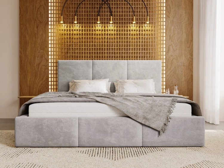 Polsterbett mit Bettkasten und Lattenrost 160x200 Lincoln Grau