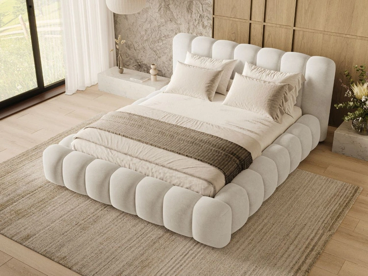 Polsterbett mit Bettkasten und Lattenrost 160x200 Averia Beige